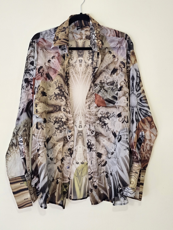 Jean Paul Gaultier Tops - Jean Paul Gaultier Femme Vintage 100% Silk Blouse IT42 FR38 US8  Rare Print